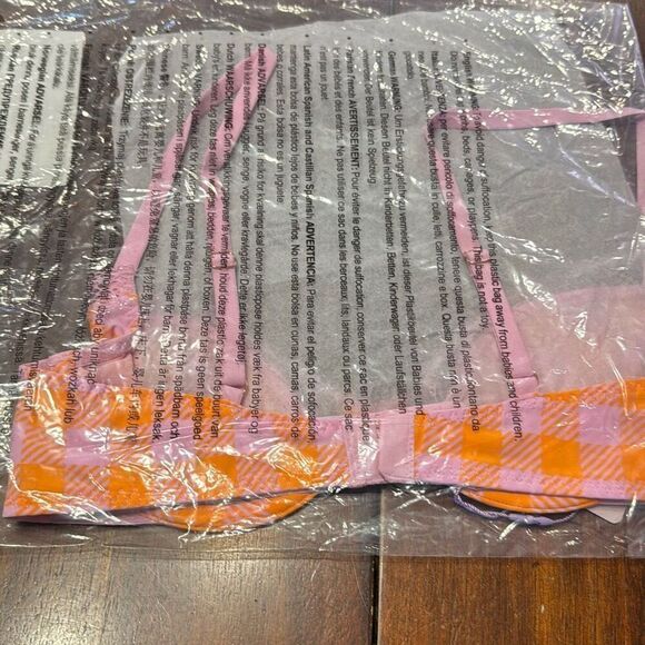 Savage X Gingham Pink Orange Unlined Plunge Bra 32B - Picture 5 of 5